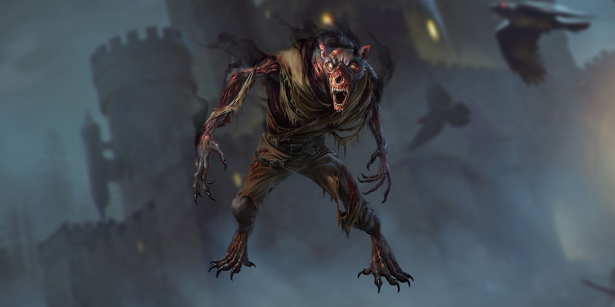 Deathwolf, um lobisomem morto-vivo fantasmagórico, em Vecna ​​Eve of Ruin