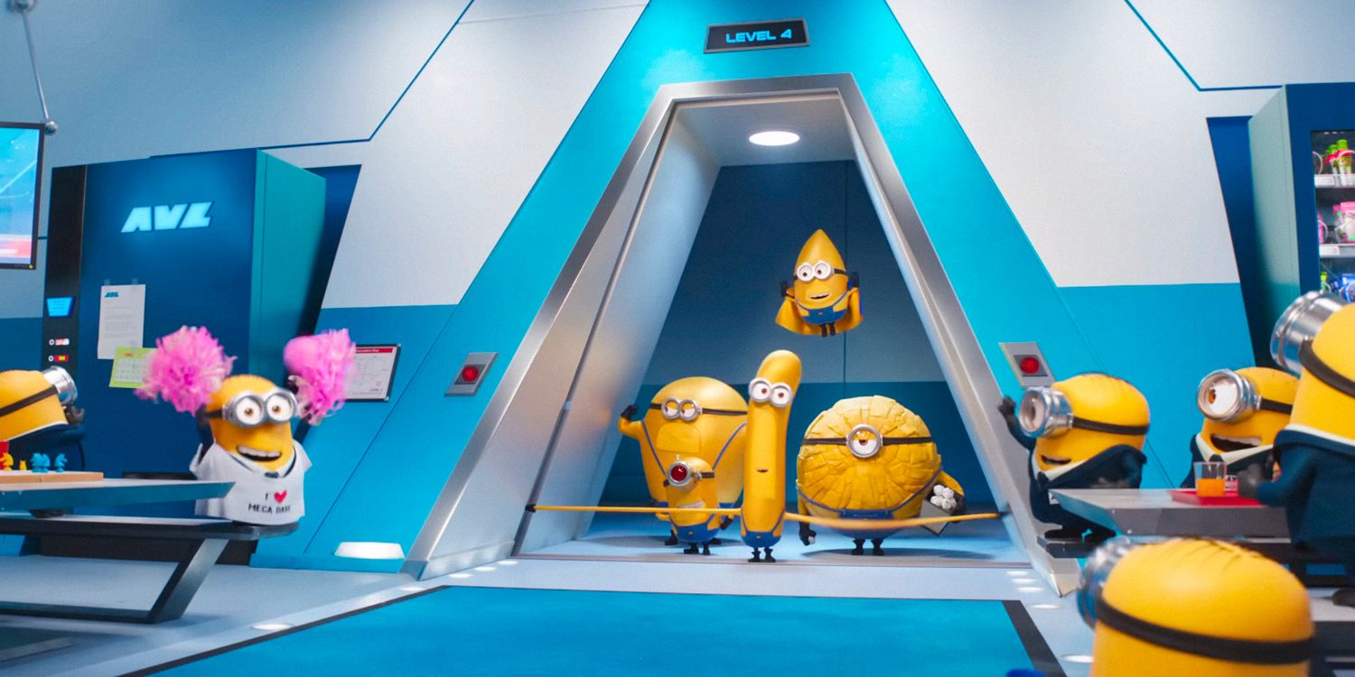 Minions with different forms now having superpowers, the Mega Minions in Despicable Me 4