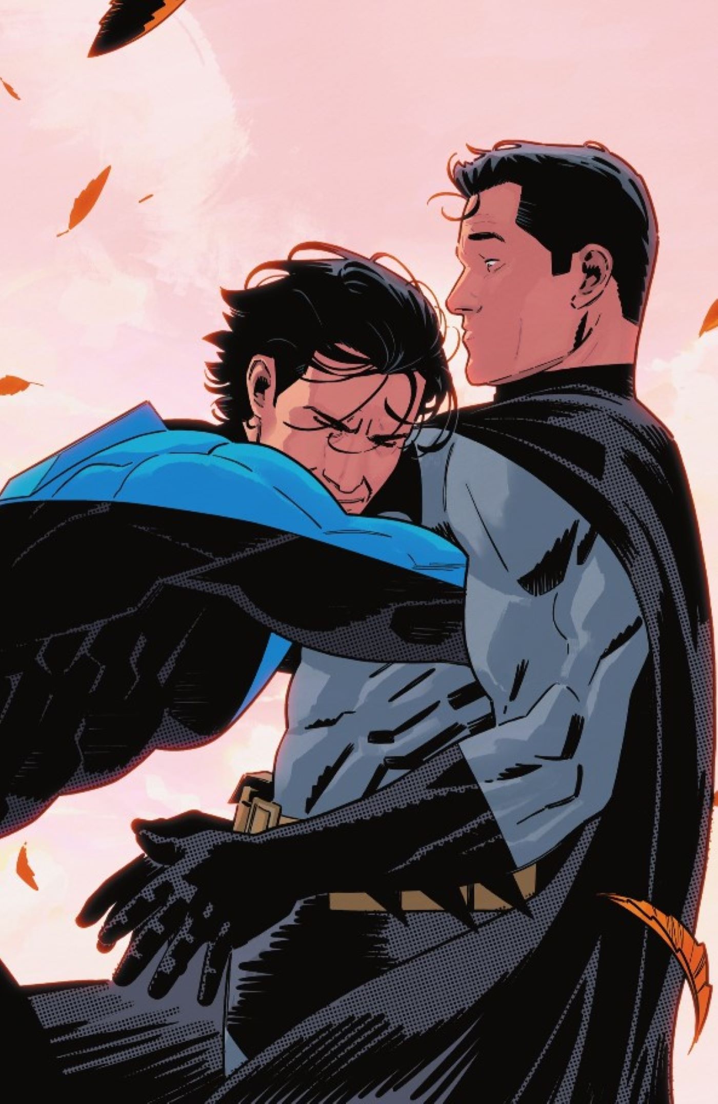 Batman de Dick Grayson abraza a Bruce Wayne en Nightwing #100