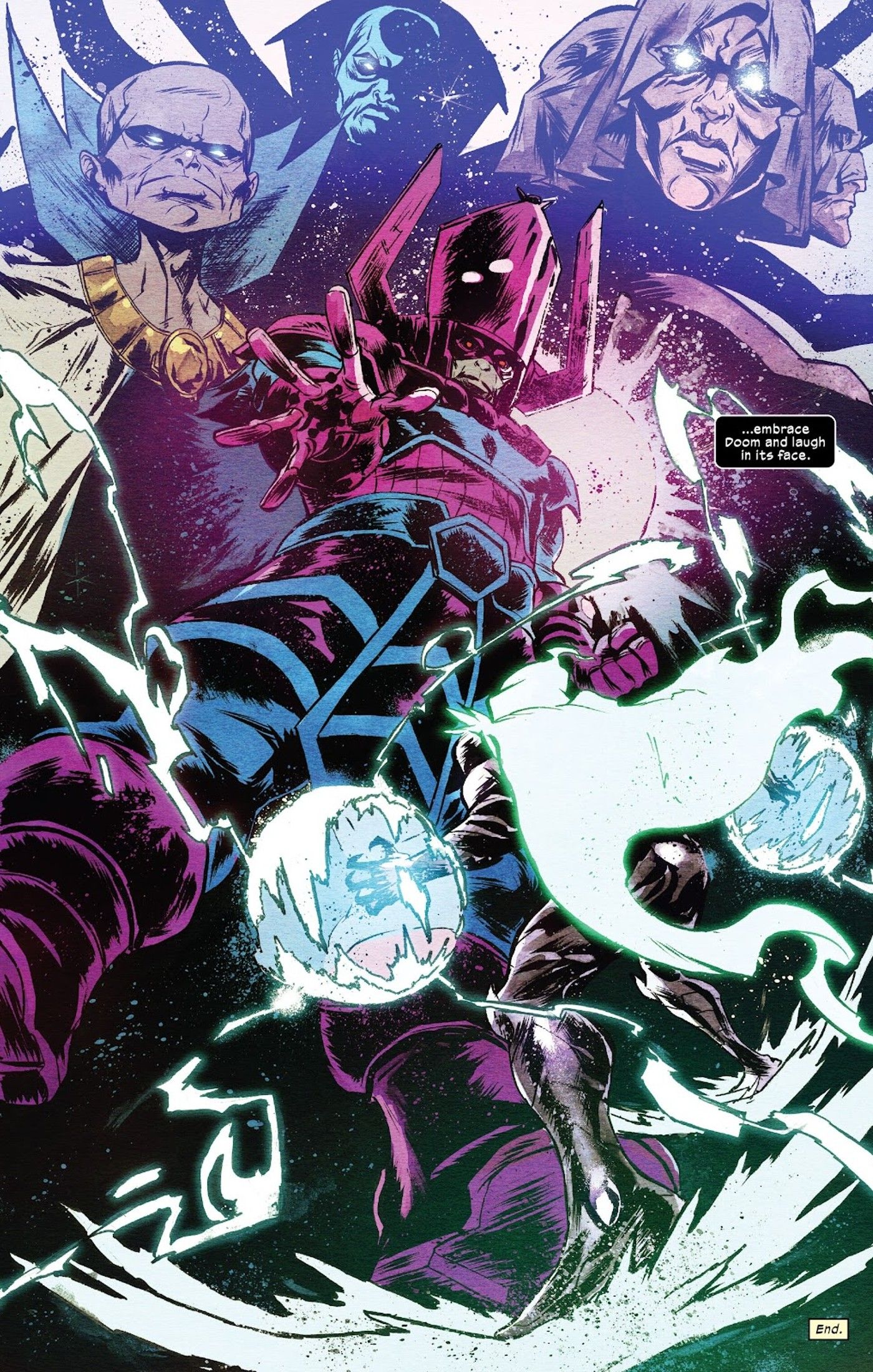 Doctor Doom embraces death vs Galactus