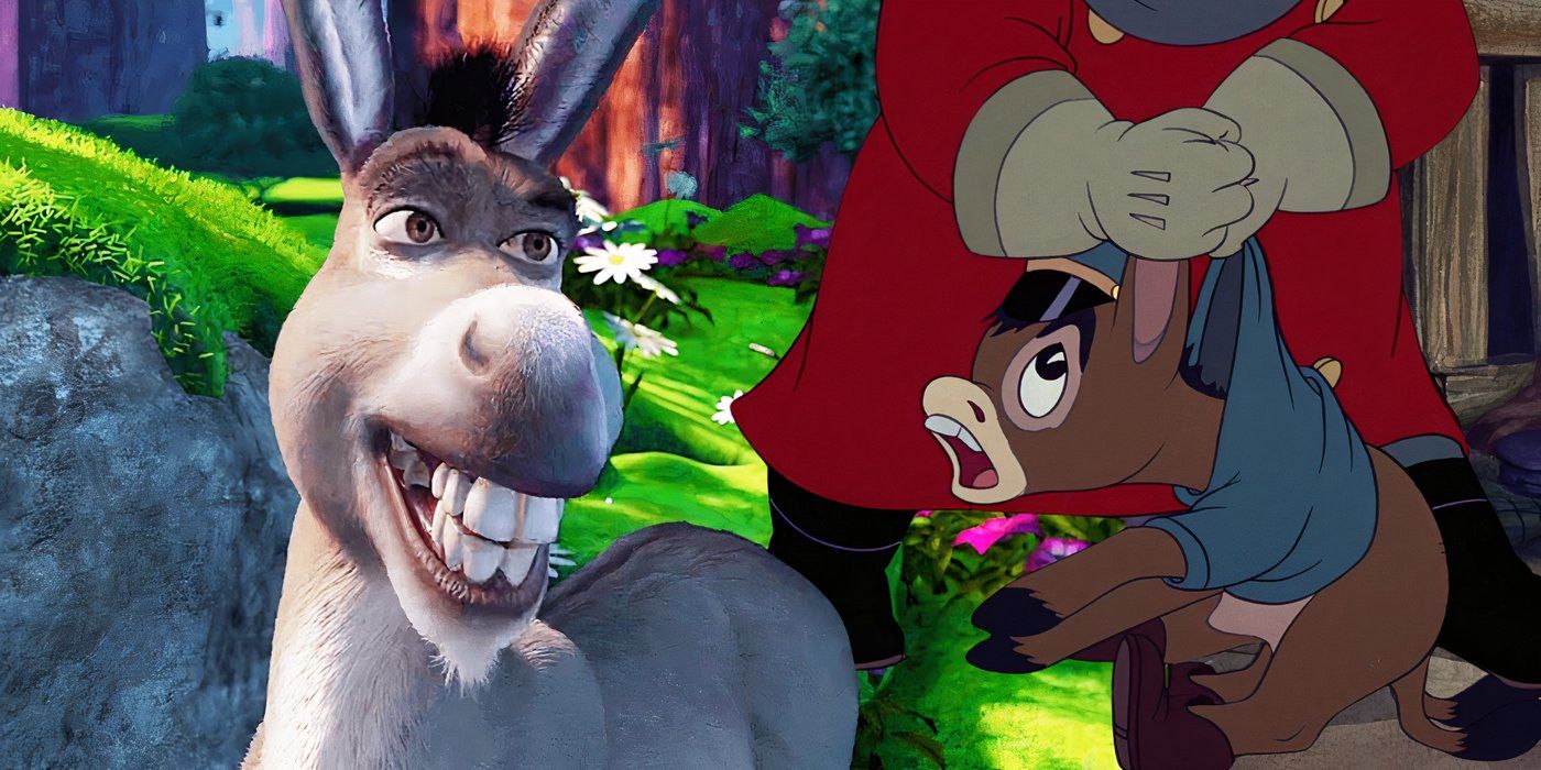 Collage of Donkey from Shrek and Lampwick from Pinocchio