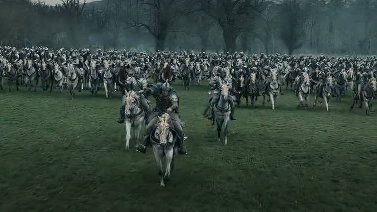 Elves charging into battle in the Rings of Power season 2 trailer, possibly in the Siege of Eregion.