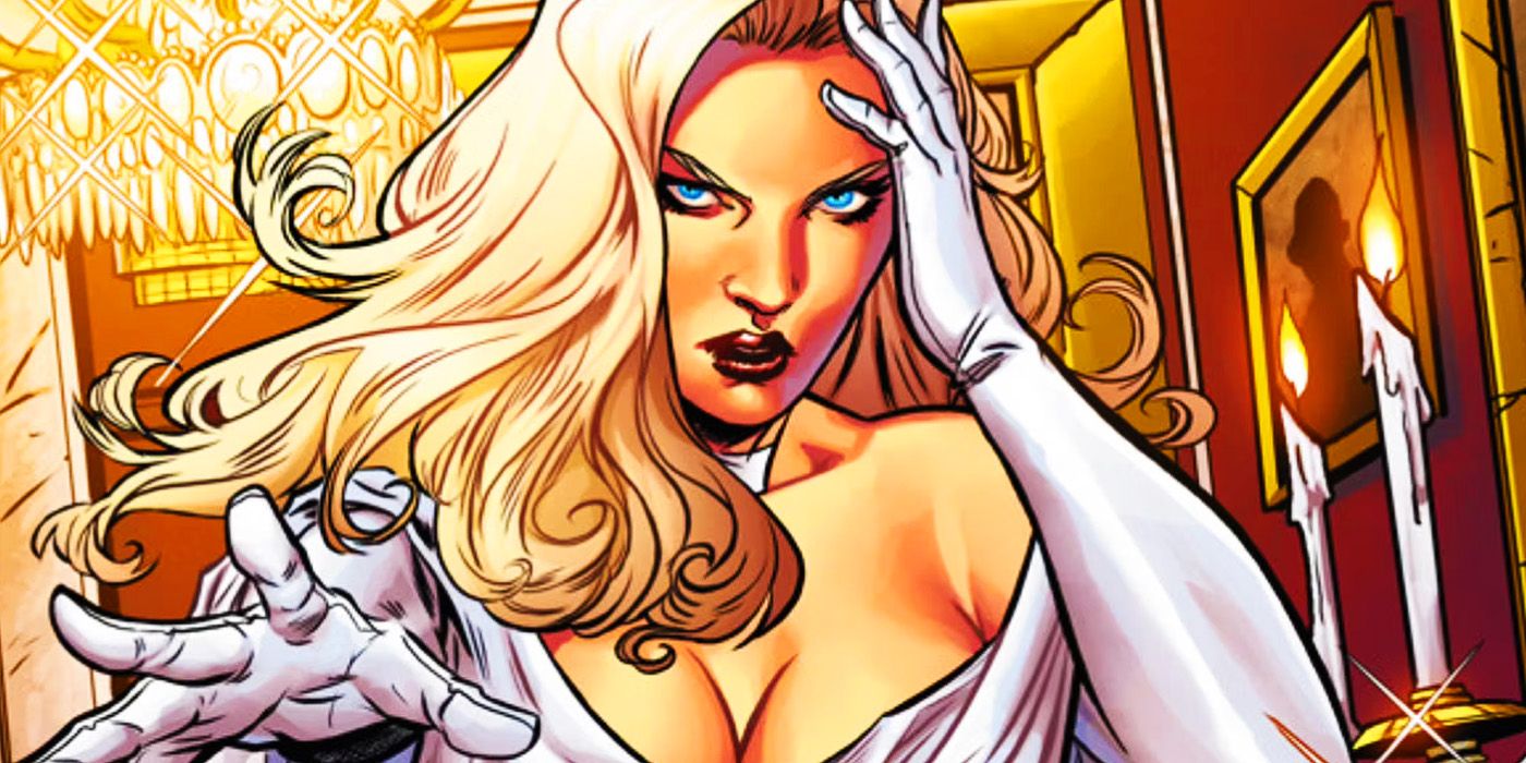 Emma Frost usando telepatia na Marvel Comics