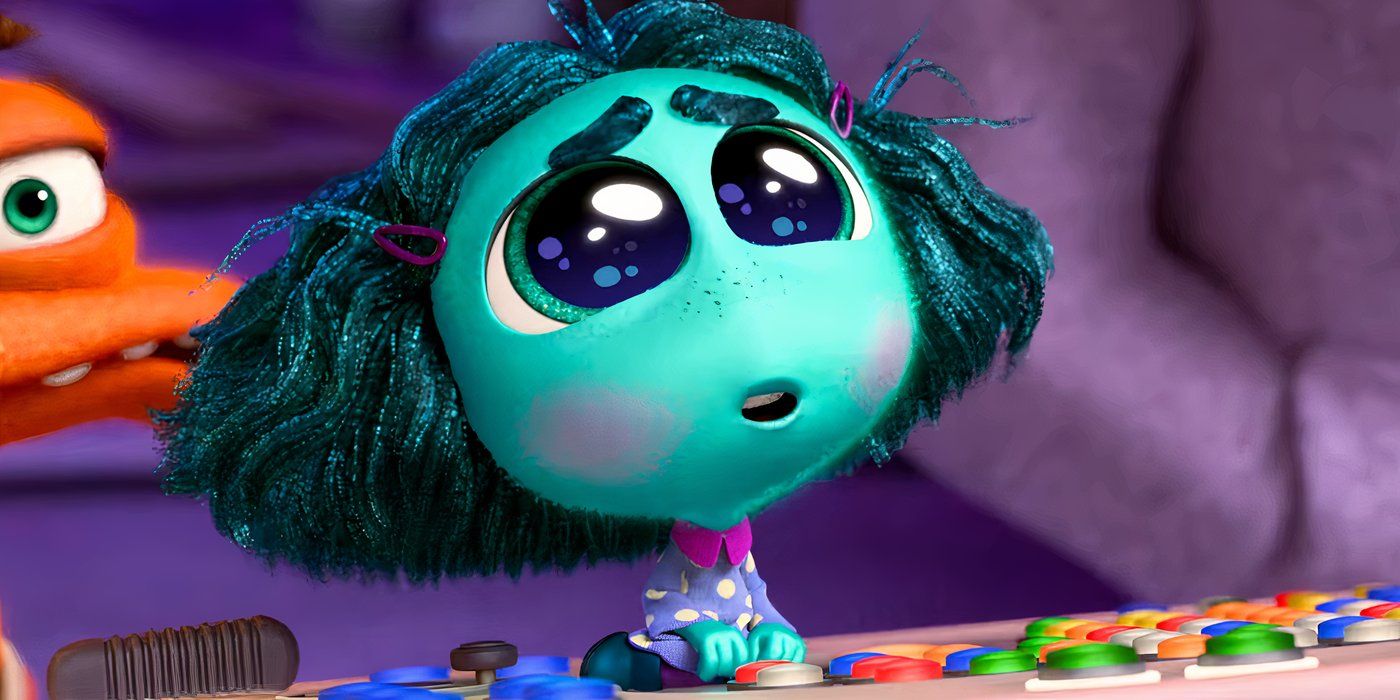 Envy Staring at the Screen with Big Eyes in Inside Out 2