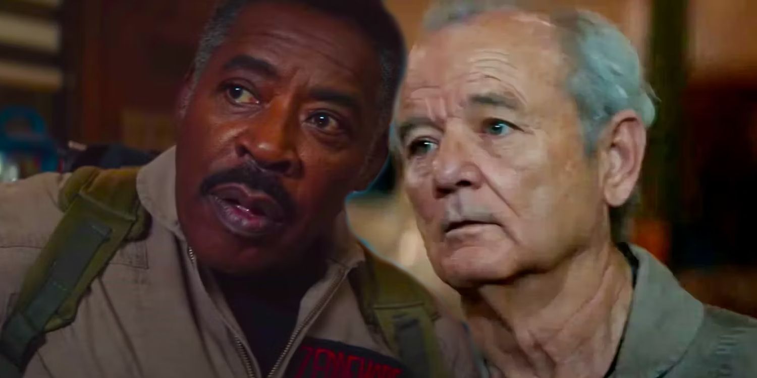 Ernie Hudson as Winston Next to Bill Murray as Peter Venkman in Ghostbusters Frozen Empire