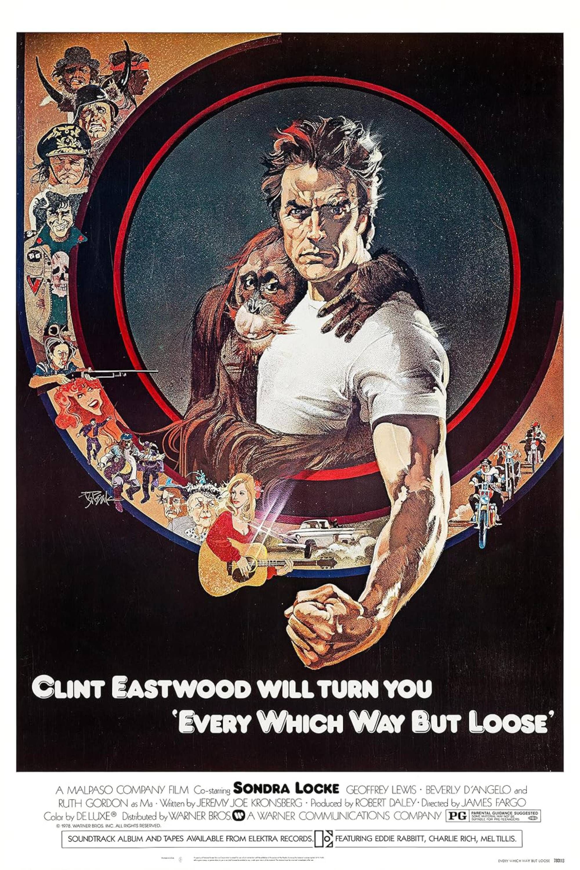 Every Which Way But Loose (1978) – Poster – Clint Eastwood with a monkey