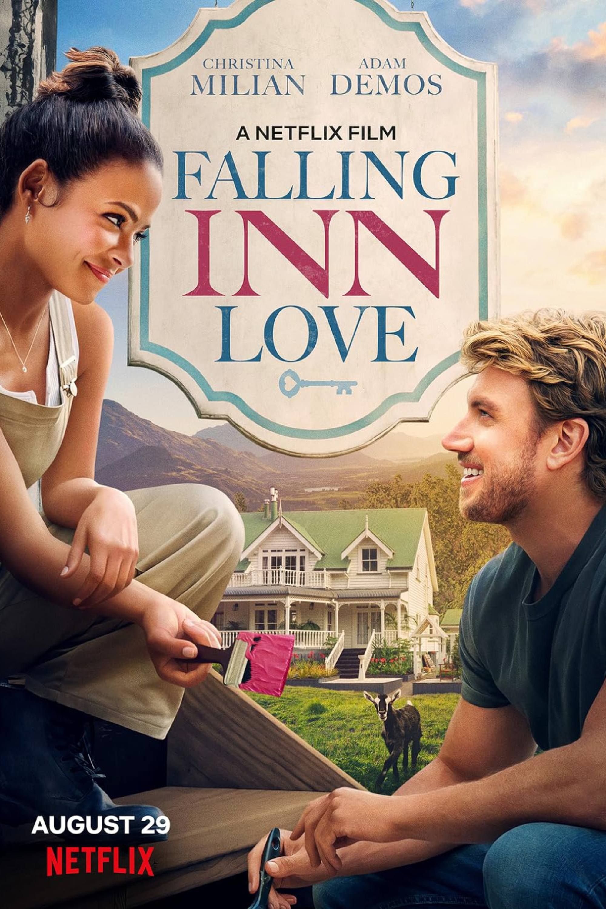 Falling Inn Love (2019) - Poster - Christina milian &amp; adam demos looking at each other