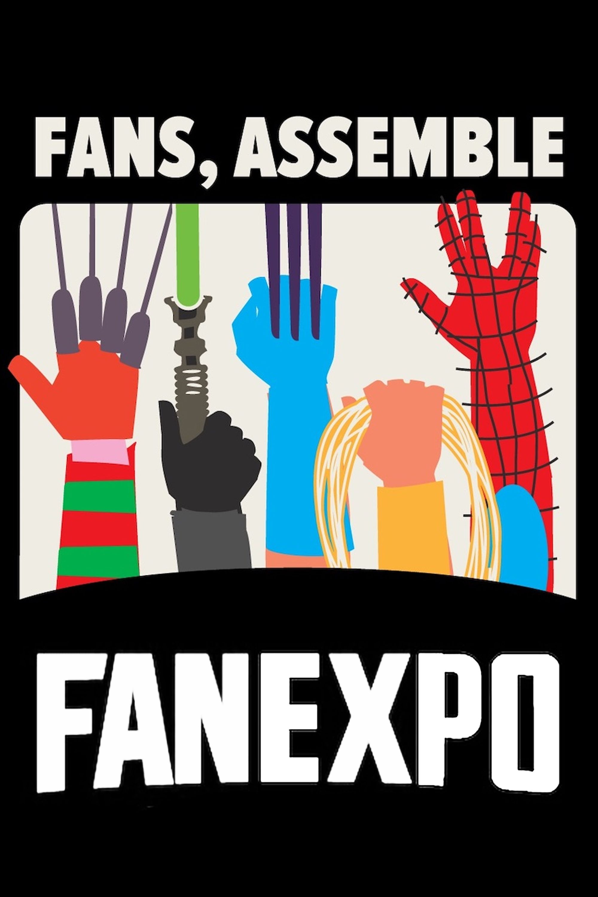 Fan Expo Poster Showing the Arms of Freddy Krueger, Luke Skywalker, Wolverine, Wonder Woman and Spider-Man-2