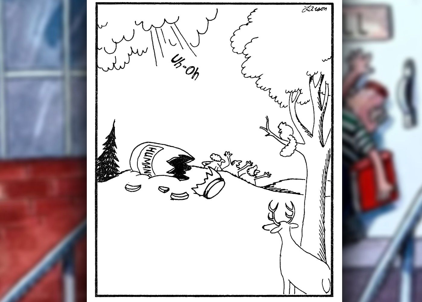 far side god accidentally drops his jar of humans to earth