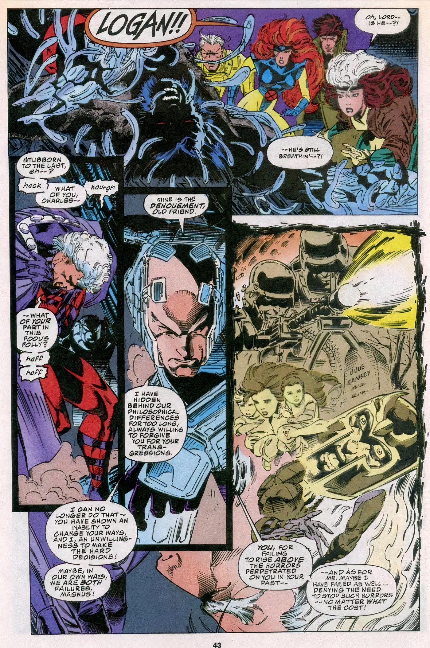 Fatal Attractions X-Men #25 featuring Wolverine and Magneto and Rogue and Jean Grey and Gambit and Professor X