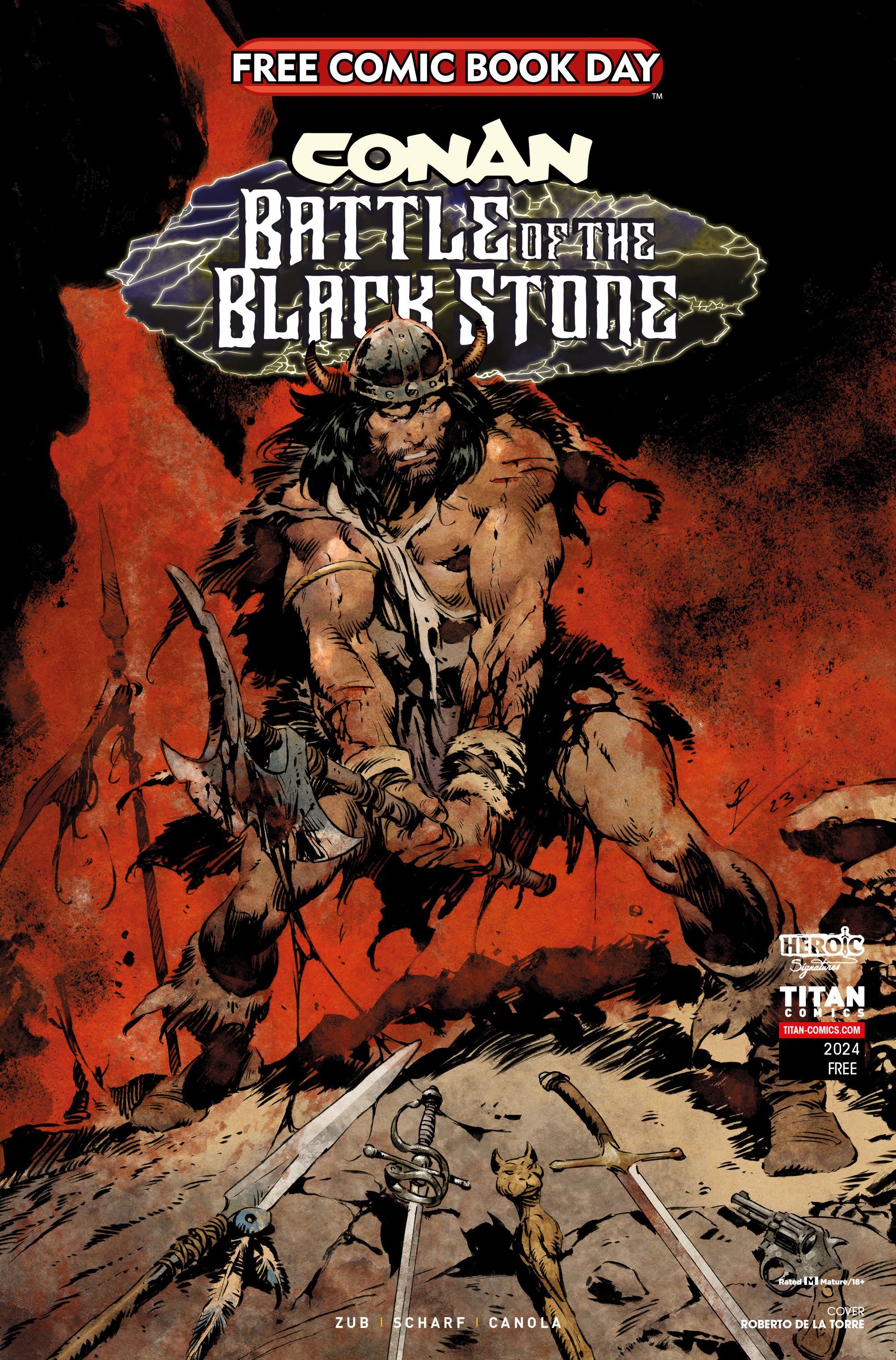 FCBD Conan Batalha da Pedra Negra #0 Capa de Roberto De La Torre