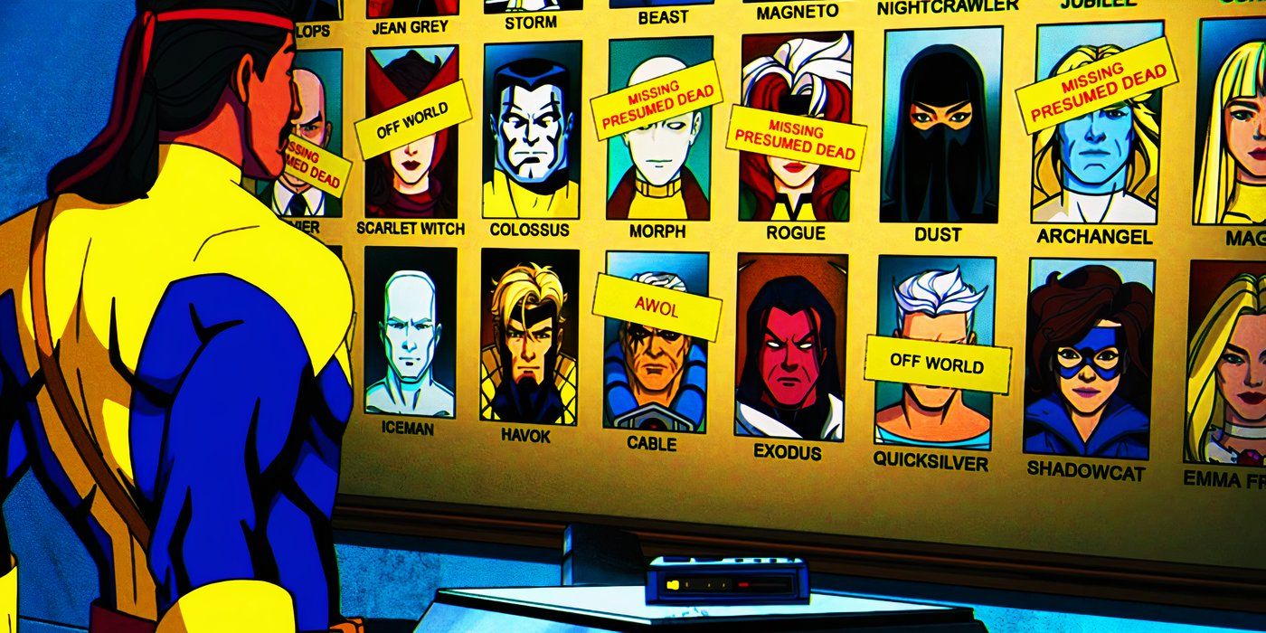 Forge looking at his board of mutants in X-Men '97 episode 10