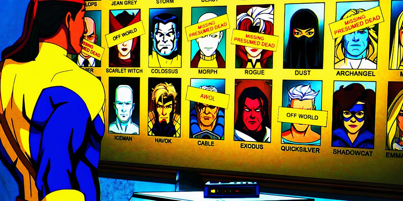 Forge's board of known mutants in X-Men '97 episode 10