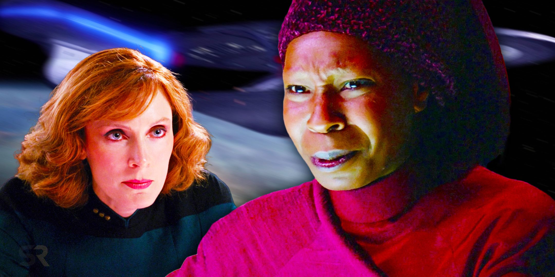 Dr. Crusher and Guinan from Star Trek TNG