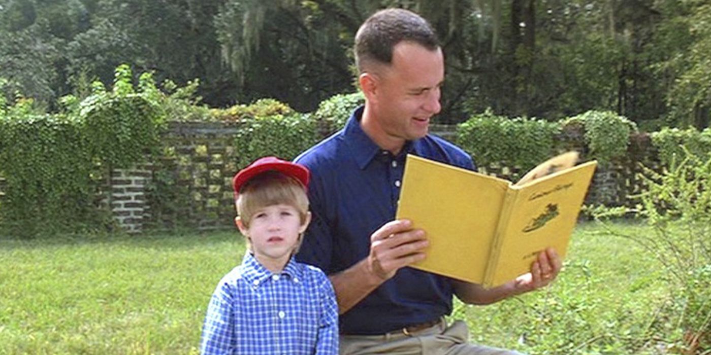 Forrest lê para seu filho em Forrest Gump