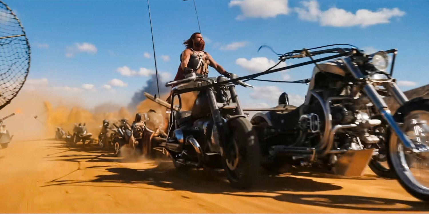 Dr. Dementus in The Chariot, un veicolo personalizzato in Furiosa: A Mad Max Saga