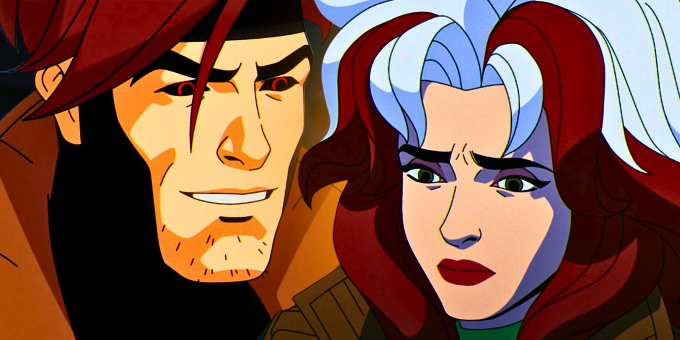 Gambit and Rogue in Gambit's coat in X-Men '97 episode 9