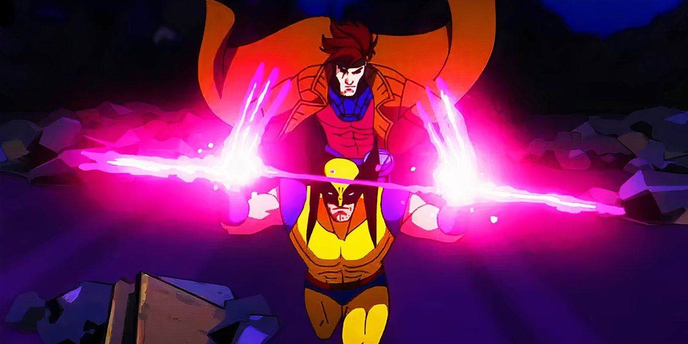 Gambit atacando as garras do Wolverine em X-Men '97