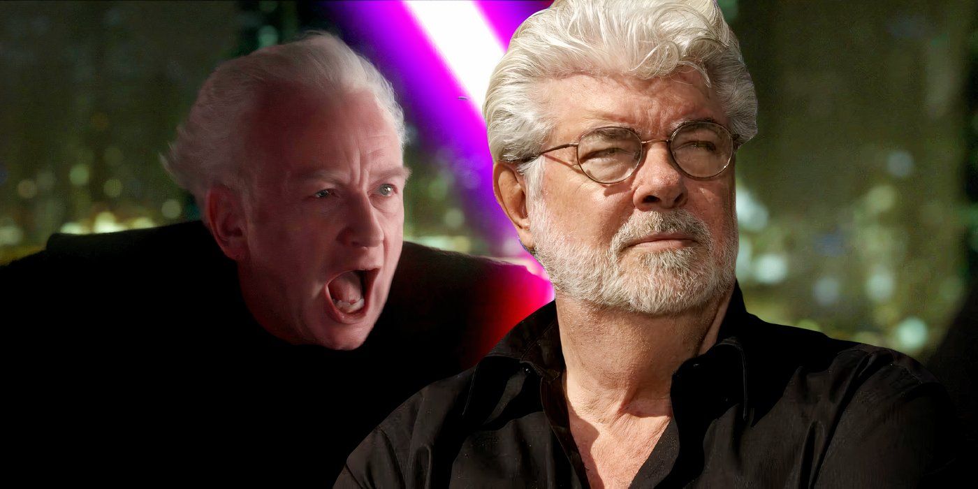 George Lucas in Front of a Screaming Palpatine