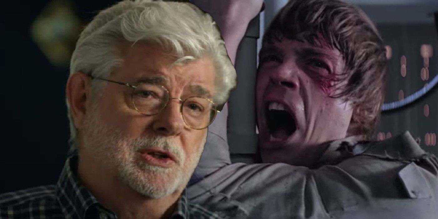 George Lucas with Luke Skywalker screaming.