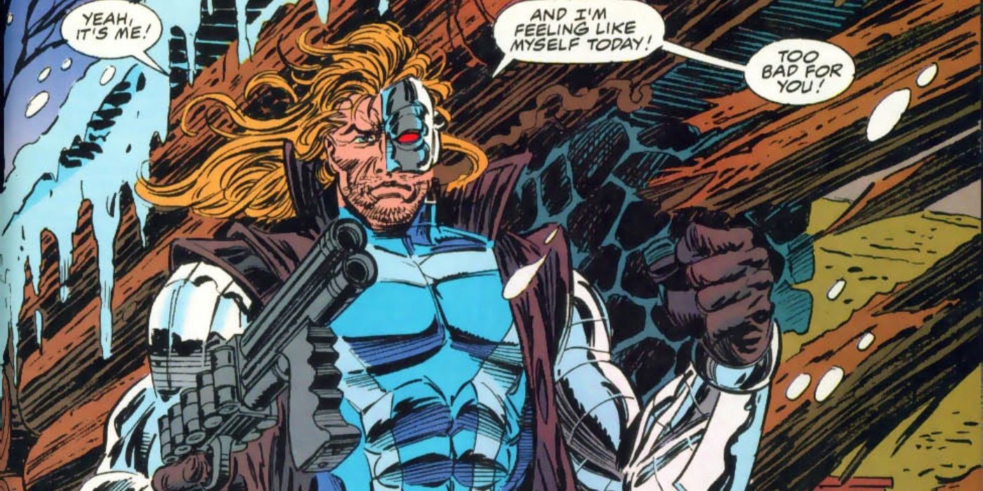 Johnny Blaze como um ciborgue na tradição do Ghost Rider.