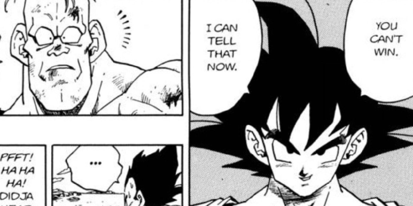 Goku se gaba para Recoome sobre como ele vai vencer a luta no mangá Dragon Ball.