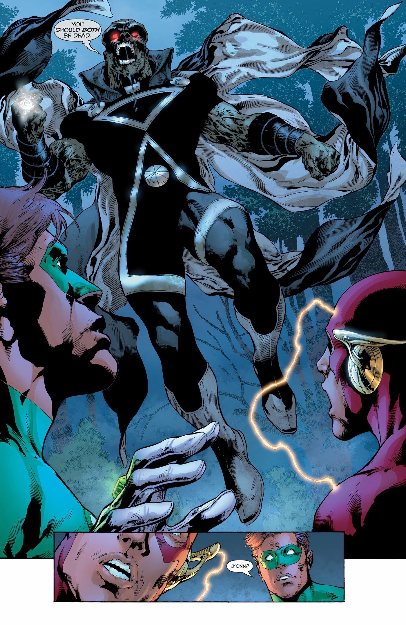Green Lantern And The FLash Are Attacked By Zombie Martian Manhunter