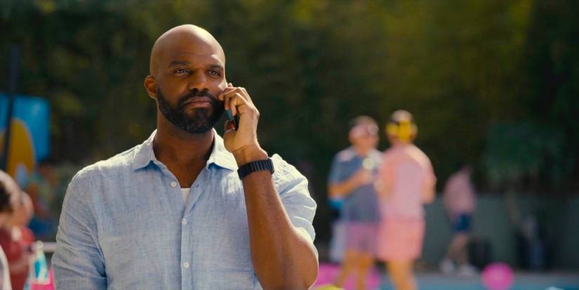 Marcus (Carl Clemons-Hopkins) looking disappointed while talking on the phone in Hacks season 3 episode 7, 8