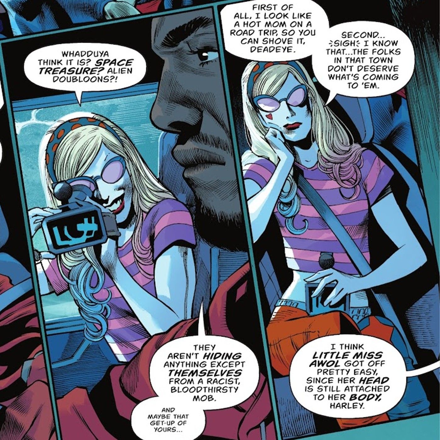 Harley Quinn diz ao Pistoleiro que ela está vestida como uma Hot Mom em Suicide Squad Dream #3