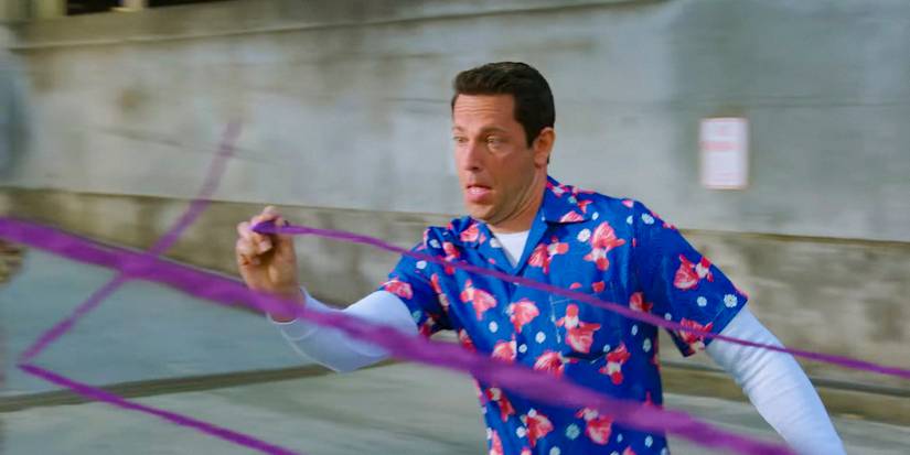 Zachary Levi as Harold drawing with his crayon in Harold and the Purple Crayon