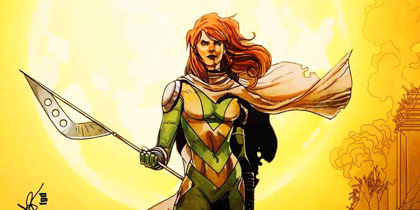 Hope Summers como uma lutadora futurista na Marvel Comics