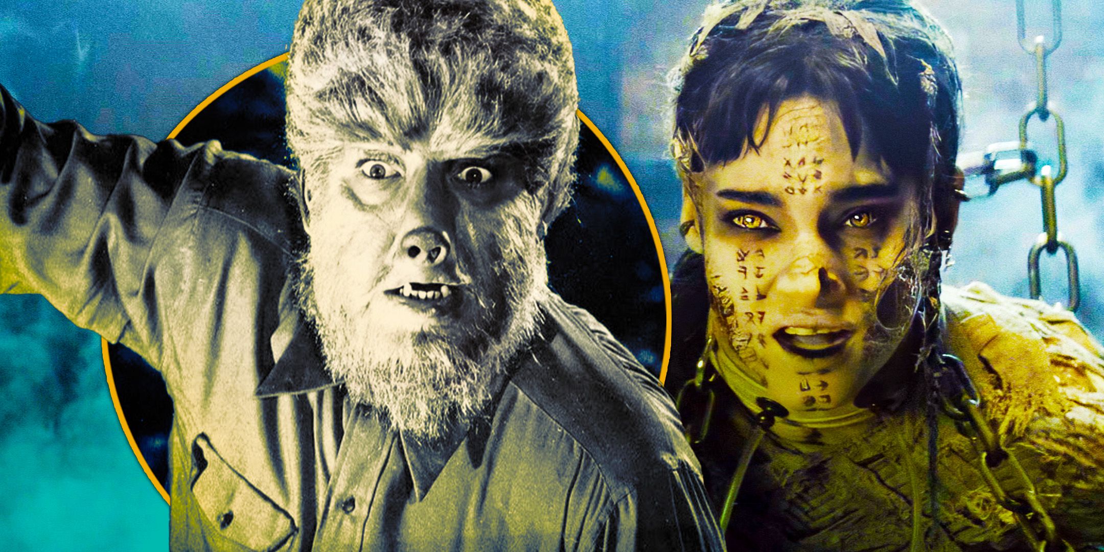 The Wolf Man 1941 and Sofia Boutella in The Mummy 2017
