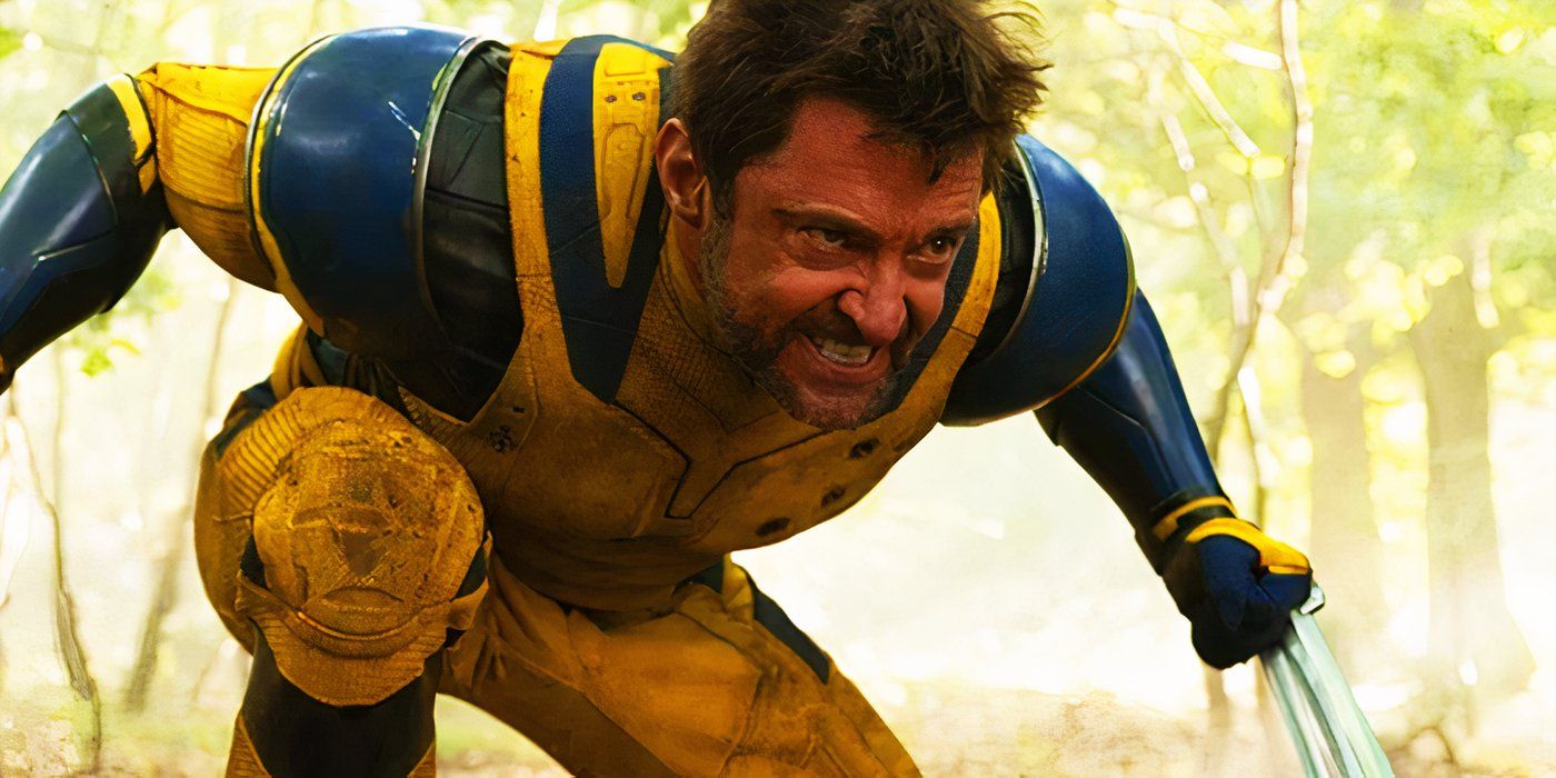 Hugh Jackman's Wolverine fighting in the forest in Deadpool & Wolverine