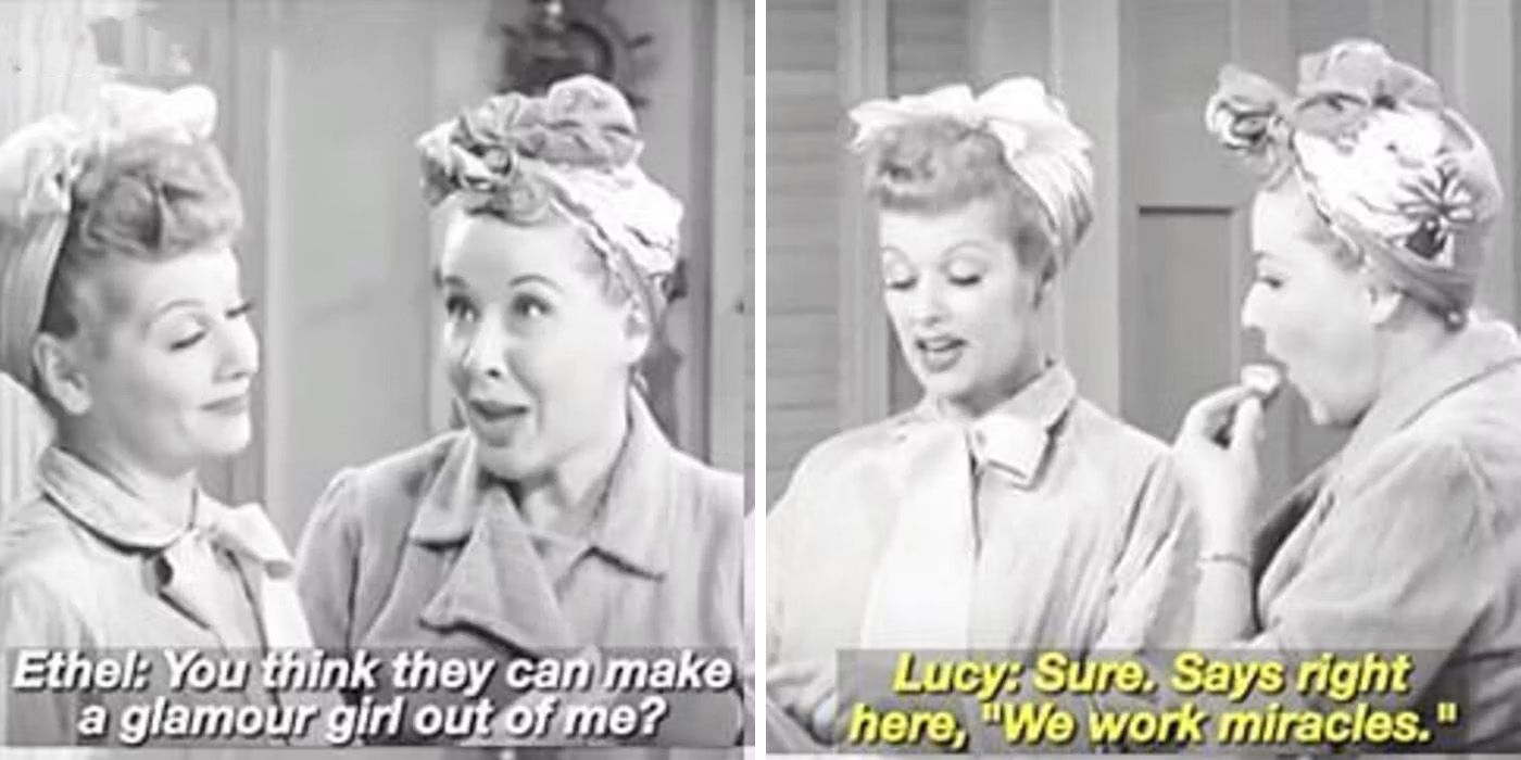 Lucy conversando com Ethel sobre garotas glamorosas.