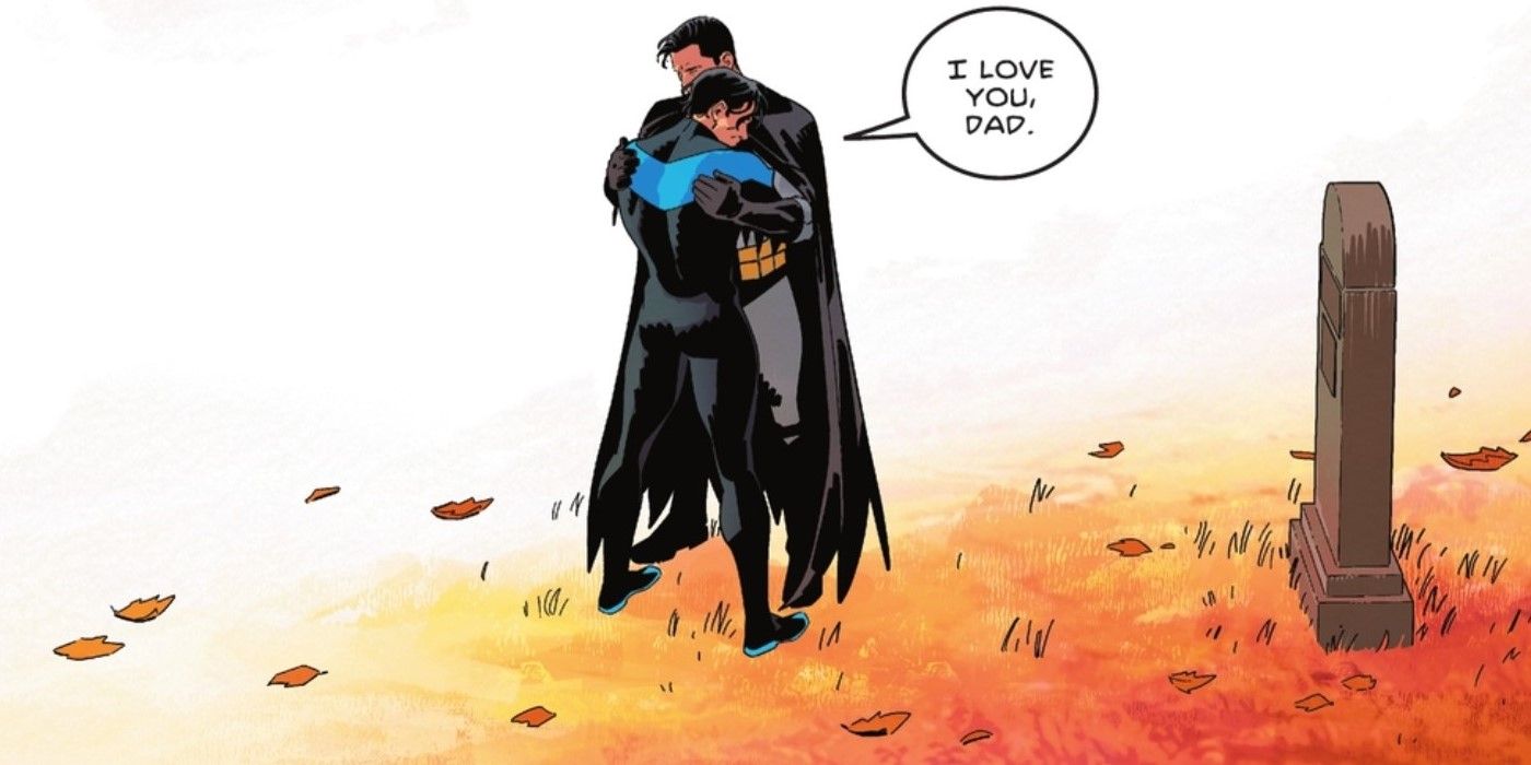 "te amo papa" Nightwing a Batman en Nightwing #100