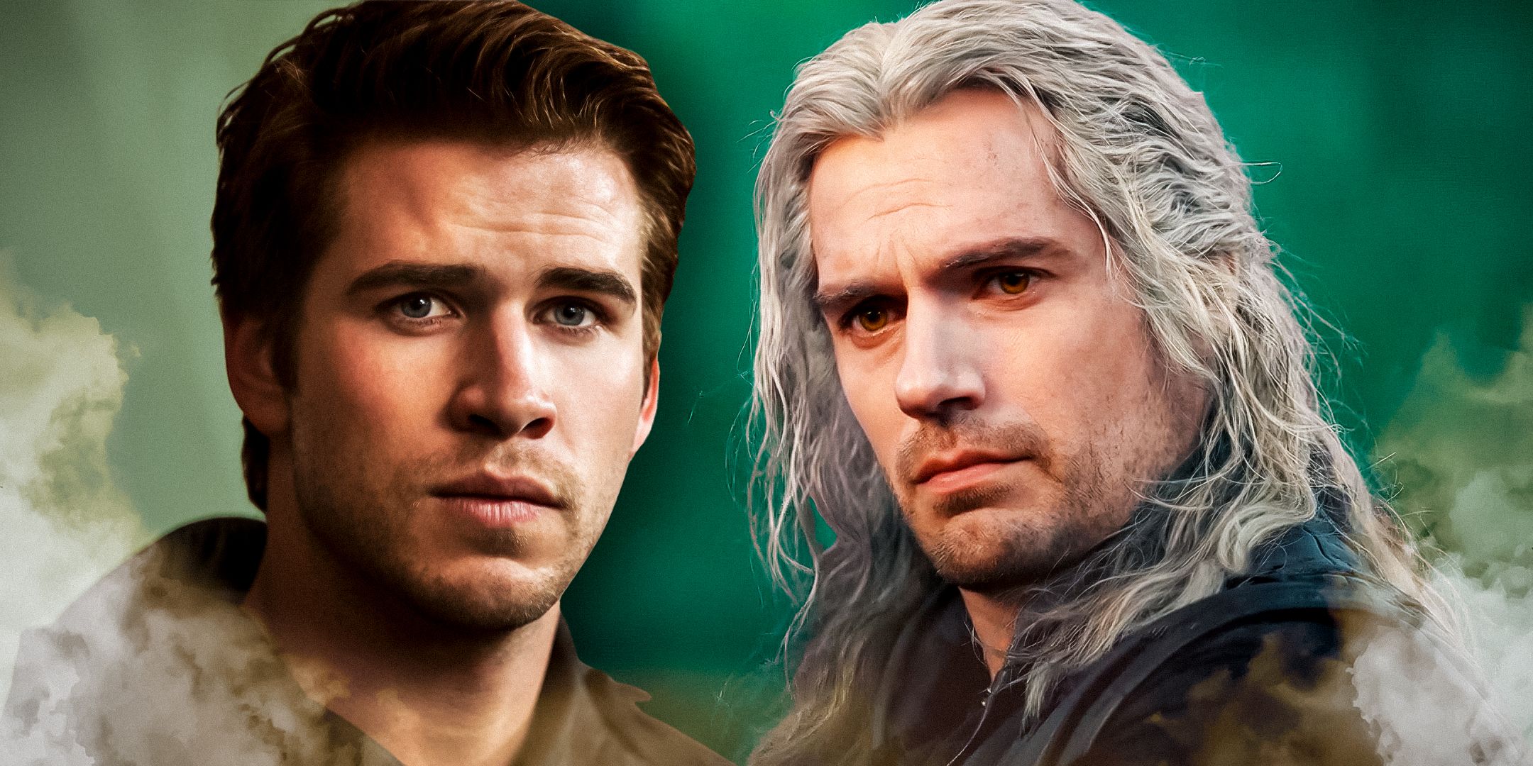 Custom image of Liam Hemsworth and Henry Cavill as Geralt of Rivia