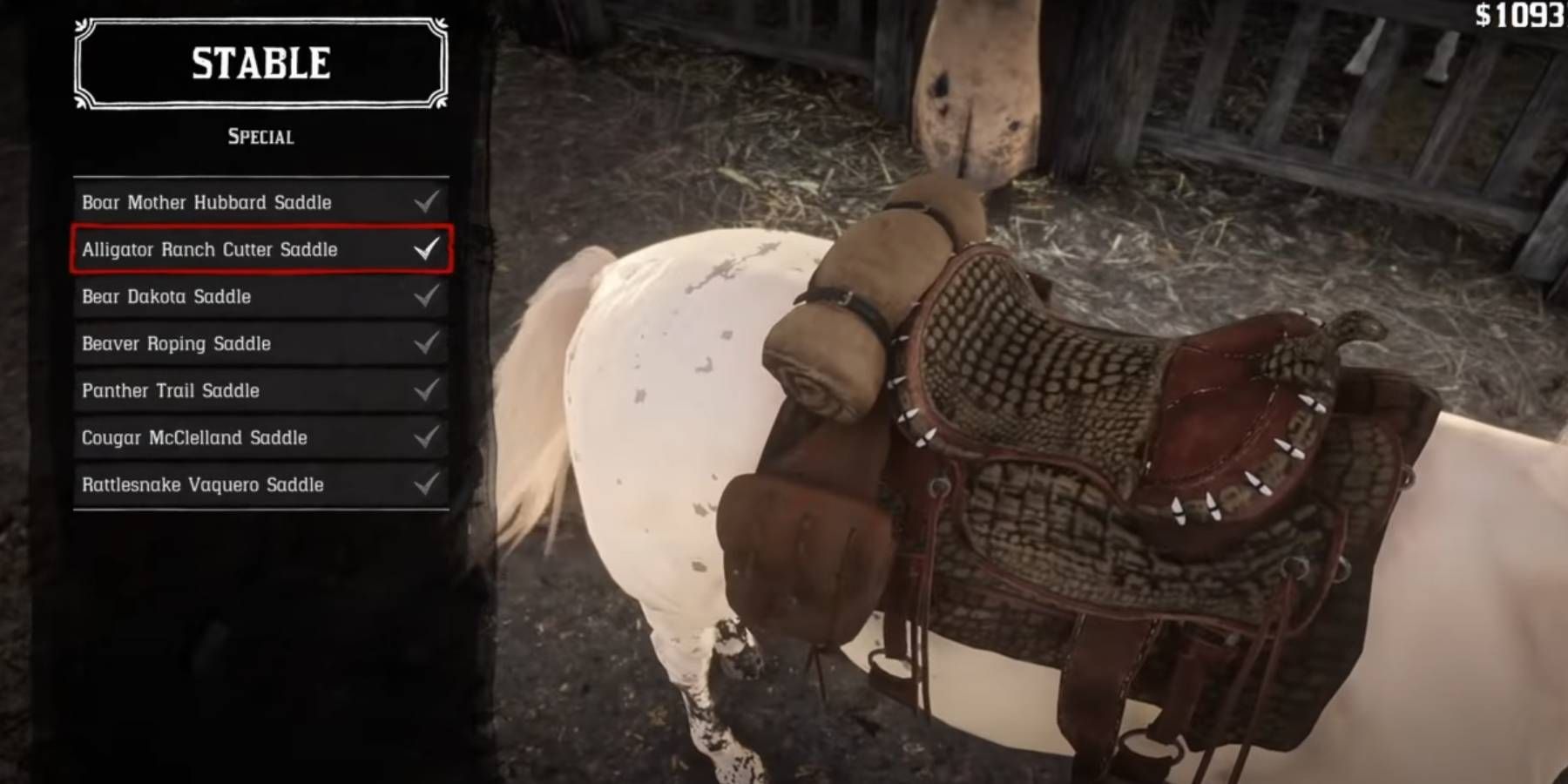 Red Dead Redemption 2 Alligator Ranch Cutter Saddle to improve horse stats