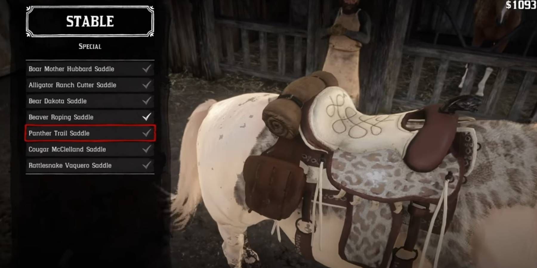 Red Dead Redemption 2 Panther Trail Saddle used to improve horse stats