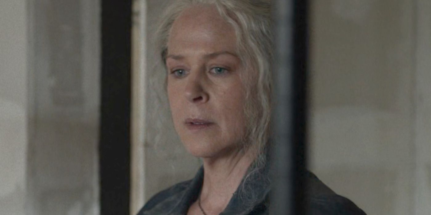 Carol (Melissa McBride) questions Dog on The Walking Dead Season 10 Episode 21