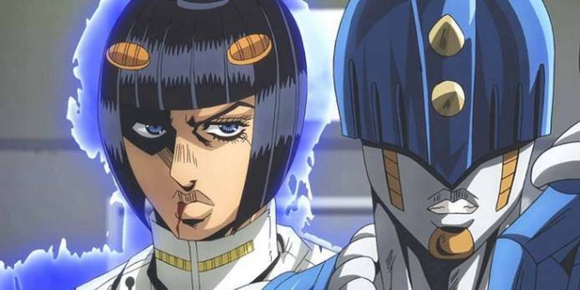 Bruno Bucciarati with his Stand Sticky Fingers Jojo's Bizarre Adventure