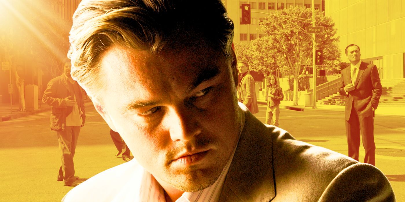 Inception Leonardo DiCaprio as Cobb in front of the whole team