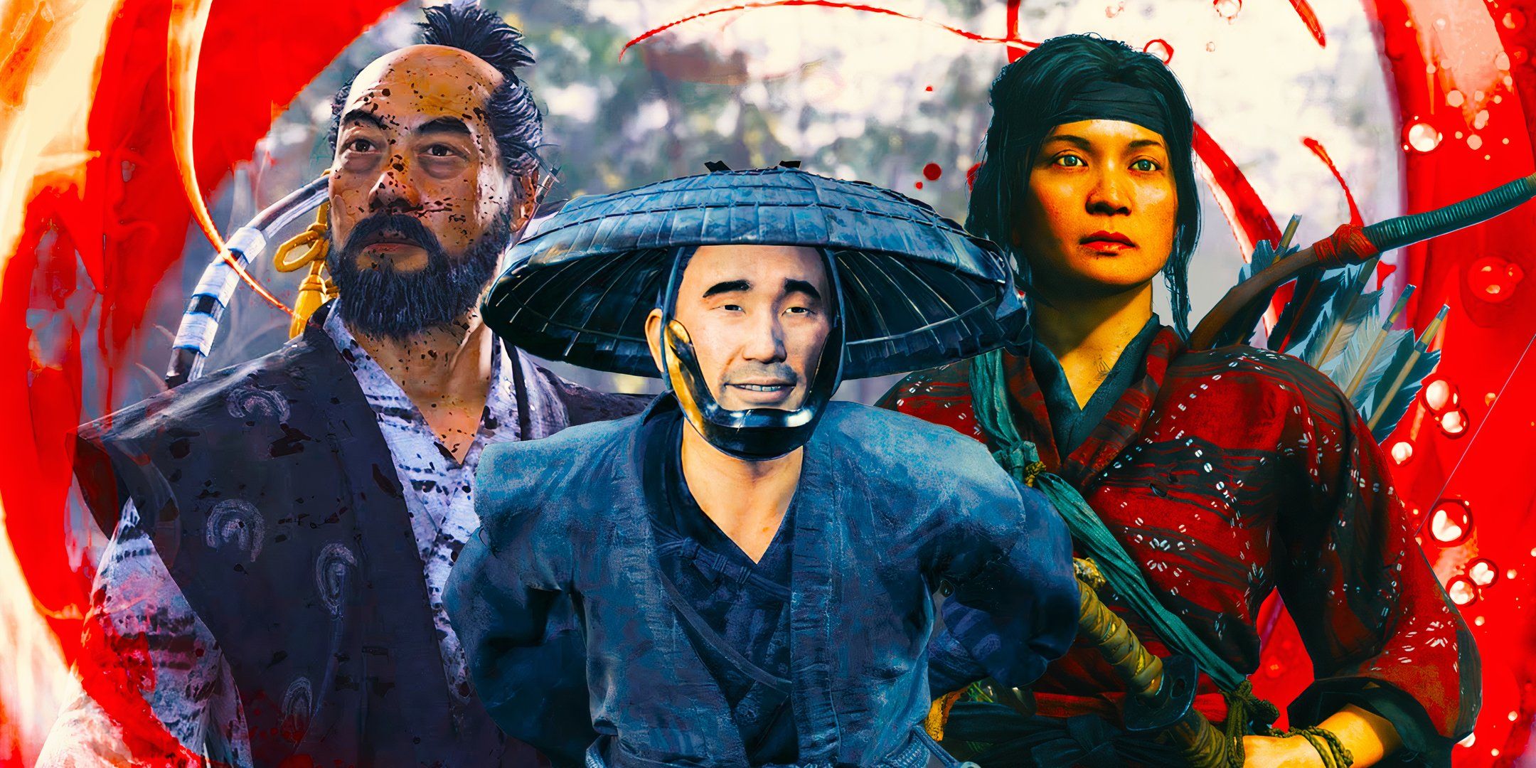 Ishikawa, Yuna, and Kenji from Ghosts of Tsushima.