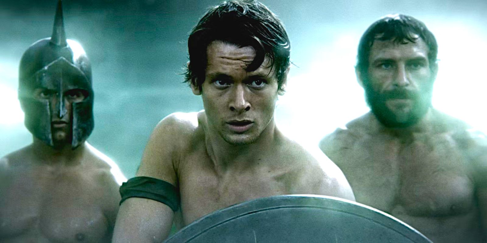 Jack O'Connell se prepara para la batalla en una escena de la película 300: Rise of an Empire