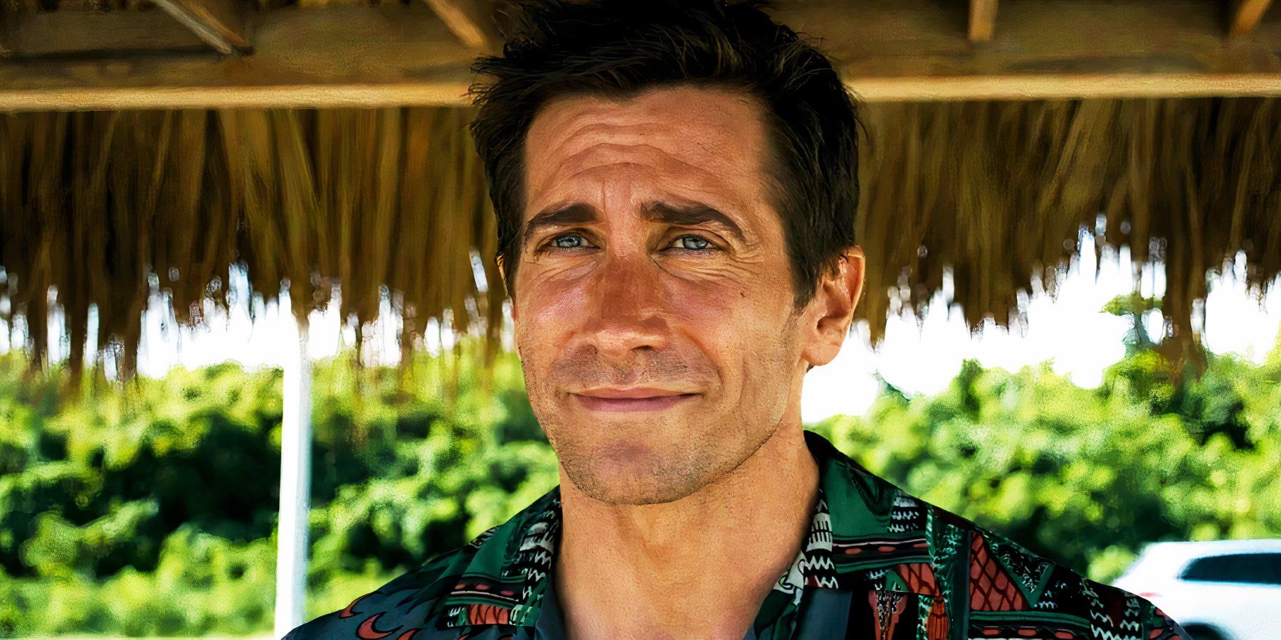 Jake Gyllenhaal smirking as Dalton in Road House