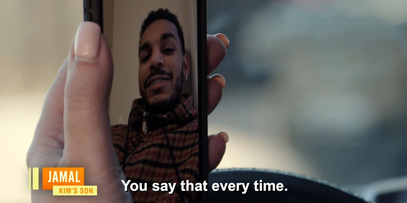 Jamal Menzies in 90 Day Fiance talking to mom Kim on video call