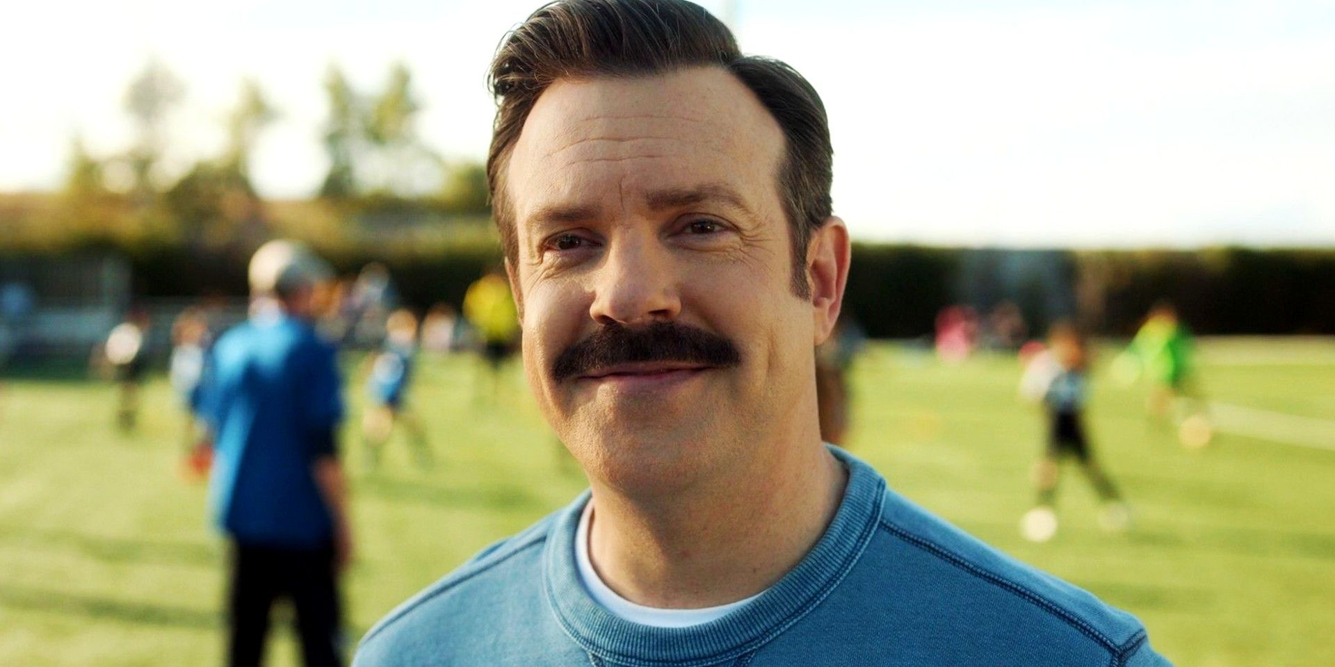 Jason Sudeikis as Ted Lasso in a scene from Ted Lasso season 3, episode 12