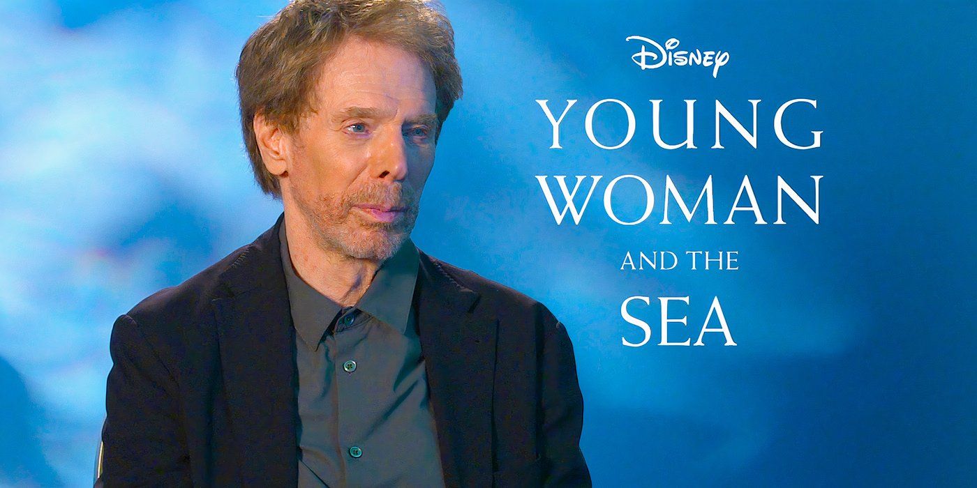 Edited image of Jerry Bruckheimer during Young Woman and the Sea interview