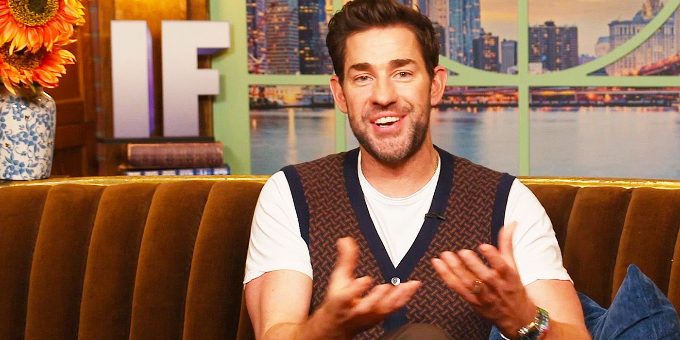 Edited image of John Krasinski during IF interview