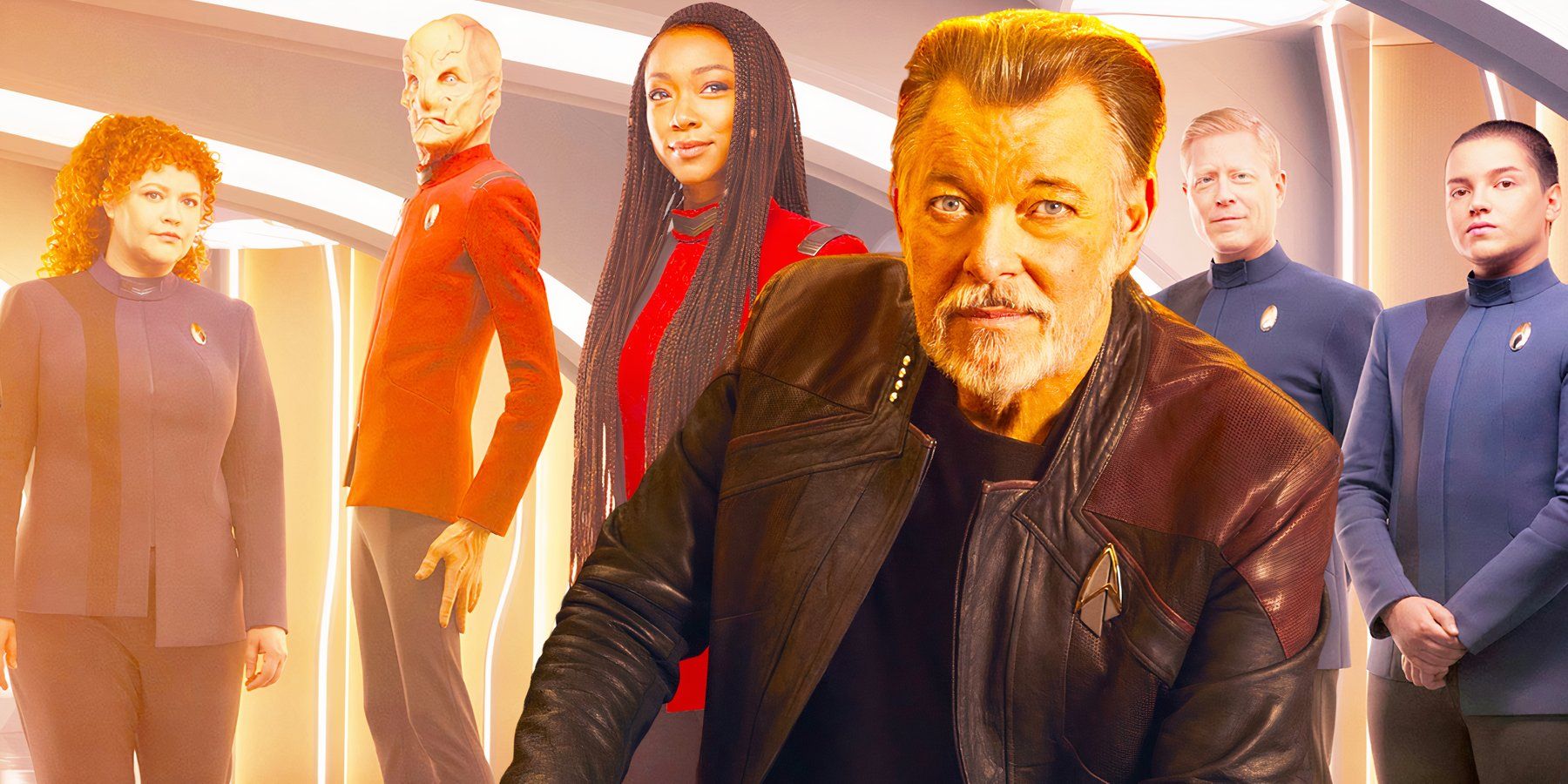 Jonathan Frakes and the cast of Star Trek Discovery season 5