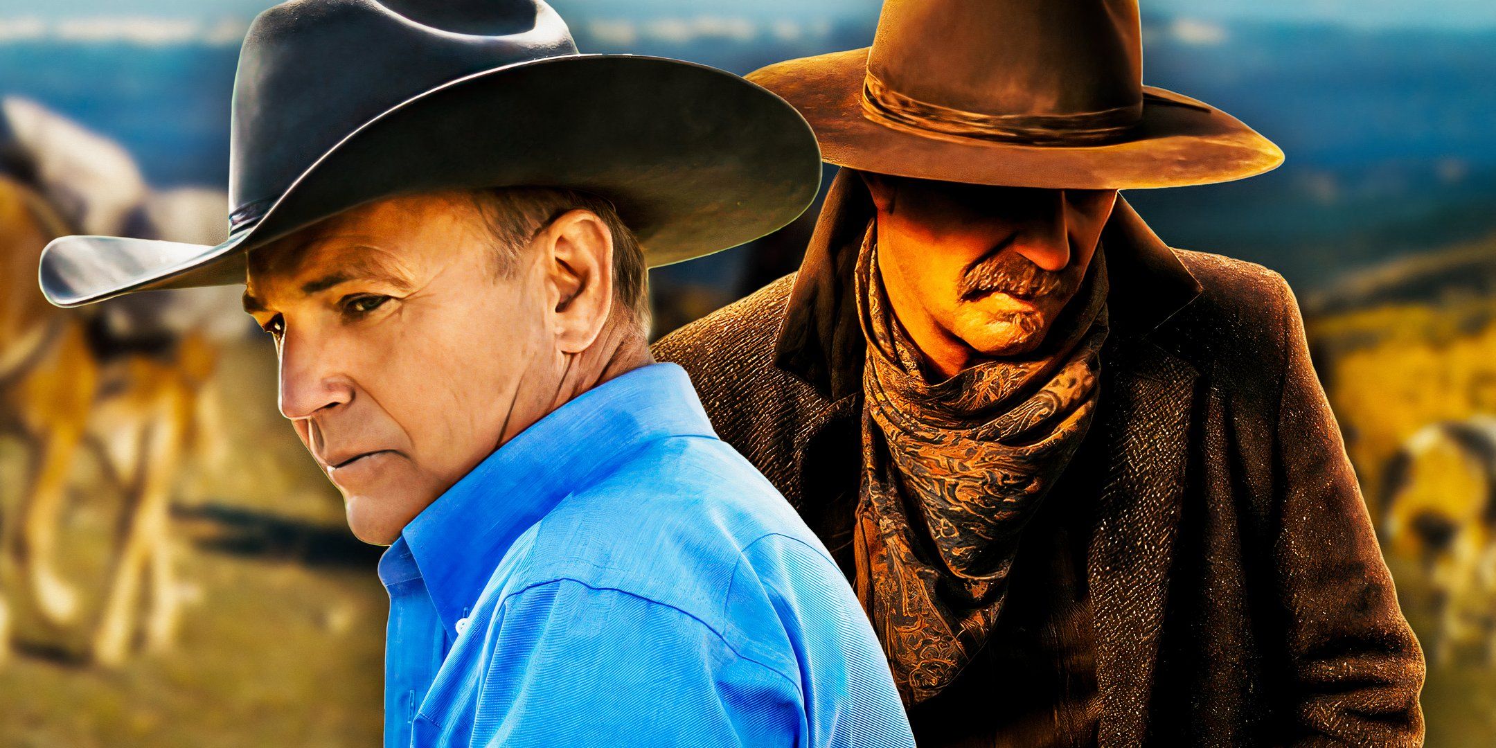 Kevin Costner in Yellowstone and Horizon: An American Saga.
